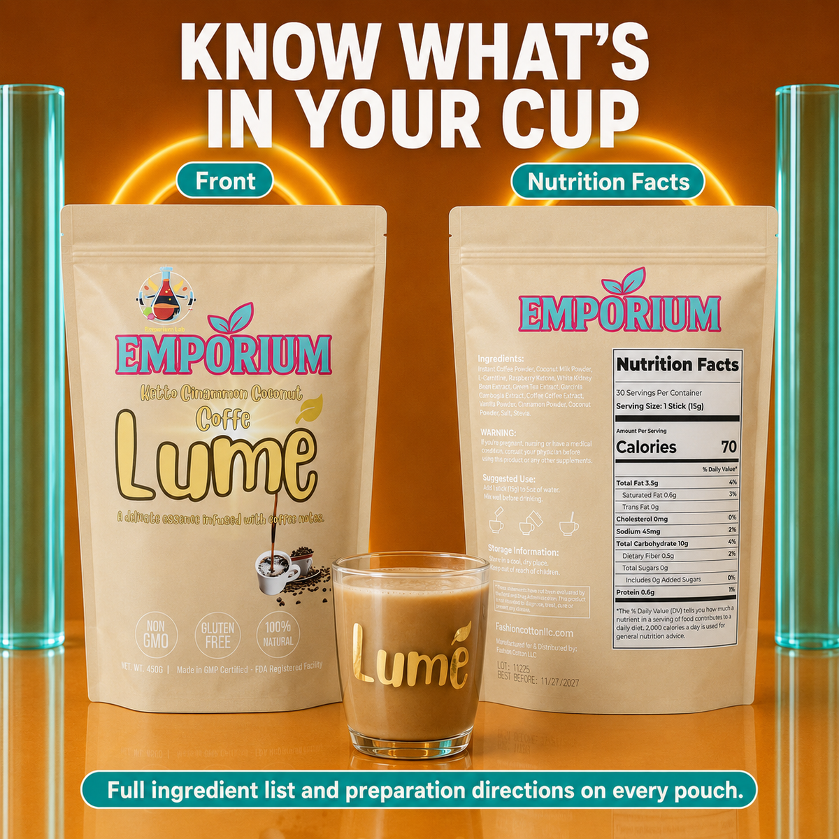 Keto Cinnamon Coconut Coffee LUME | Ritual Diario